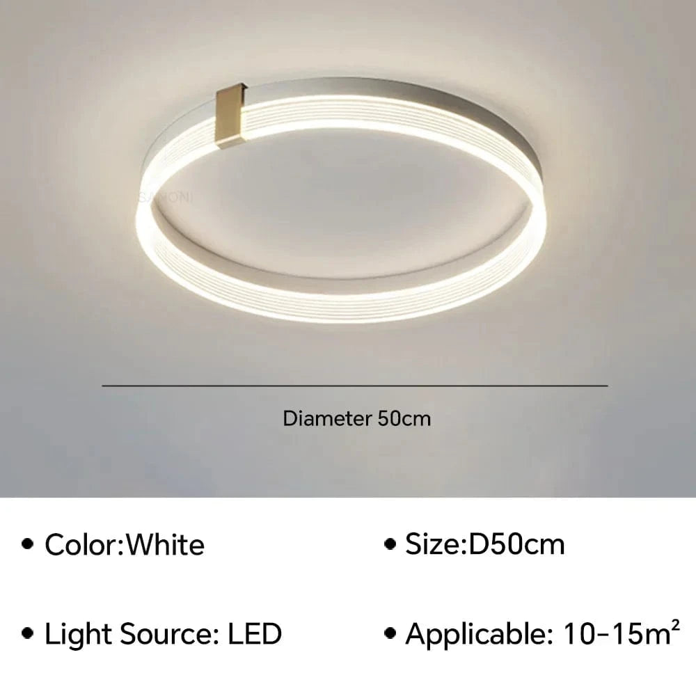 Plafonnier LED Moderne pour une Décoration Intérieure de Maison | Marco Lucetti Rond Blanc 50CM / Blanc froid (pas de RC)