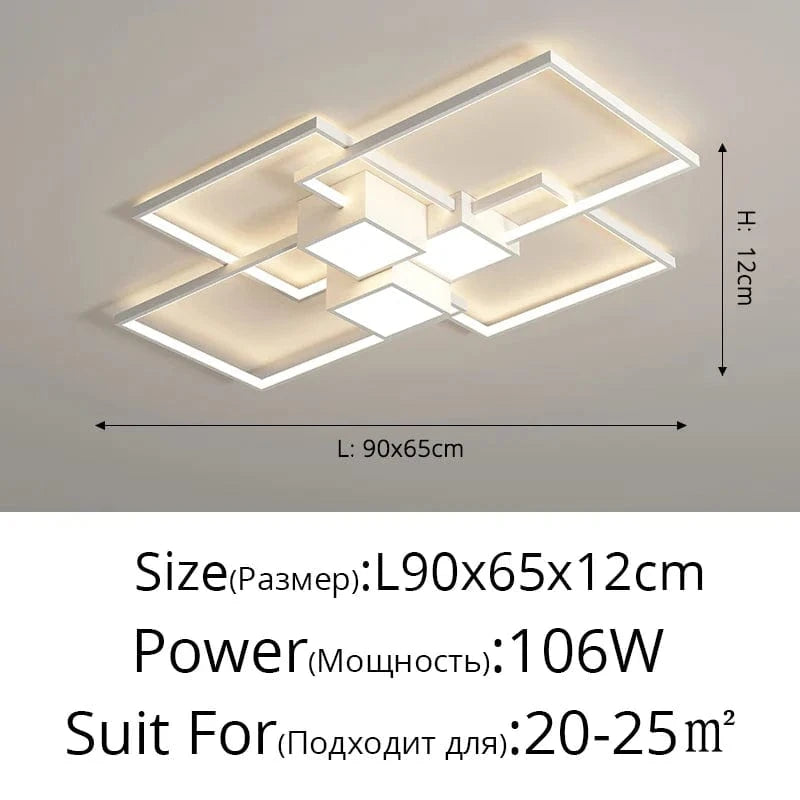 Plafonnier LED Moderne pour une Décoration Intérieure | Marco Lucetti Blanc 90X65cm / 3 couleurs pas de télécommande