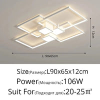 Plafonnier LED Moderne pour une Décoration Intérieure | Marco Lucetti Blanc 90X65cm / 3 couleurs pas de télécommande