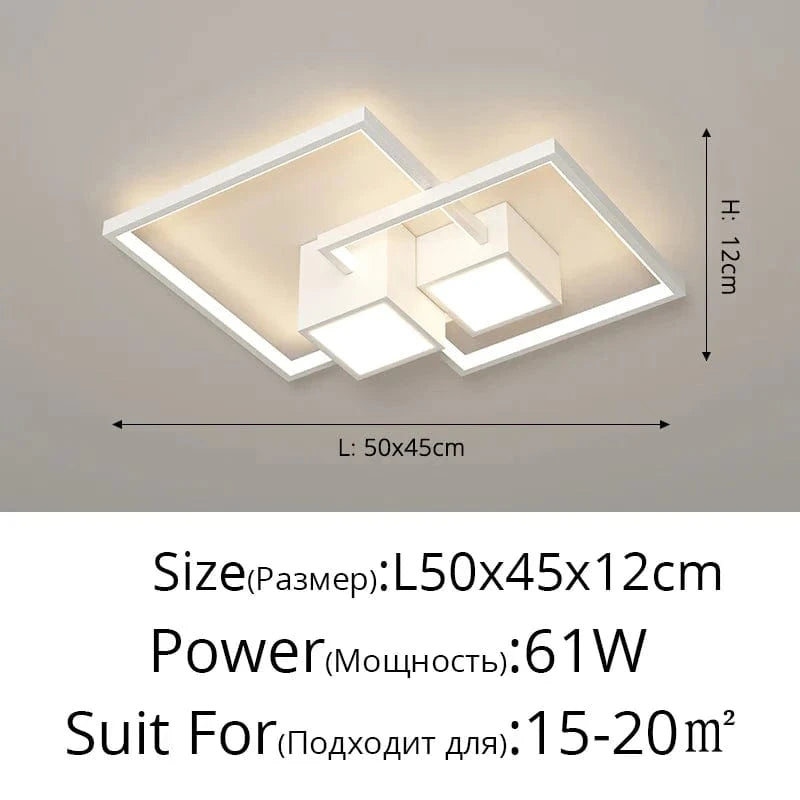 Plafonnier LED Moderne pour une Décoration Intérieure | Marco Lucetti Carré Blanc 50cm / 3 couleurs pas de télécommande