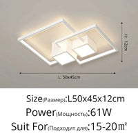 Plafonnier LED Moderne pour une Décoration Intérieure | Marco Lucetti Carré Blanc 50cm / 3 couleurs pas de télécommande