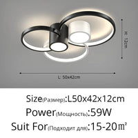 Plafonnier LED Moderne pour une Décoration Intérieure | Marco Lucetti Rond Noir / 3 couleurs pas de télécommande