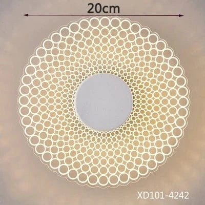 Plafonnier LED Moderne Ultra-mince pour Salon, Porche, Balcon, Couloir et Allée - Lustre Acrylique Brillant | Marco Lucetti Style J / Blanc chaud