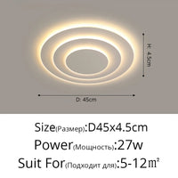 Plafonnier LED Blanc Multicouches Moderniste