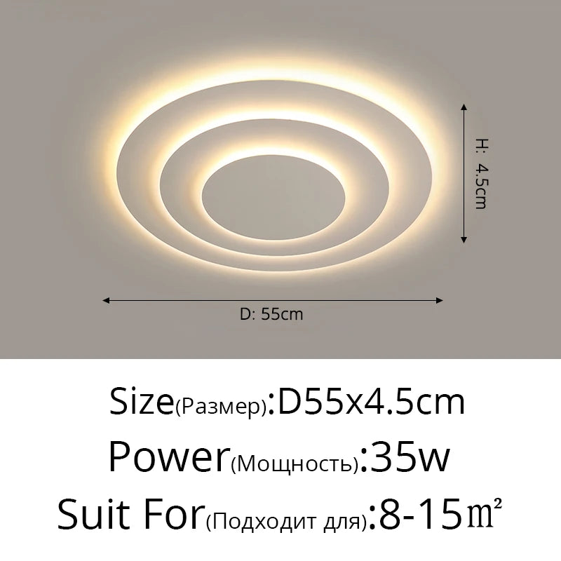 Plafonnier LED Blanc Multicouches Moderniste