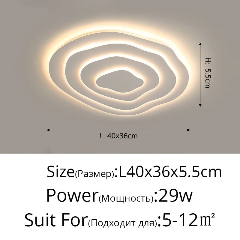 Plafonnier LED Blanc Multicouches Moderniste