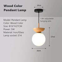 Plafonnier LED "Naturel Nordique" avec Abat-jour en Verre | Marco Lucetti Lampe à Suspension Bois / Blanc chaud