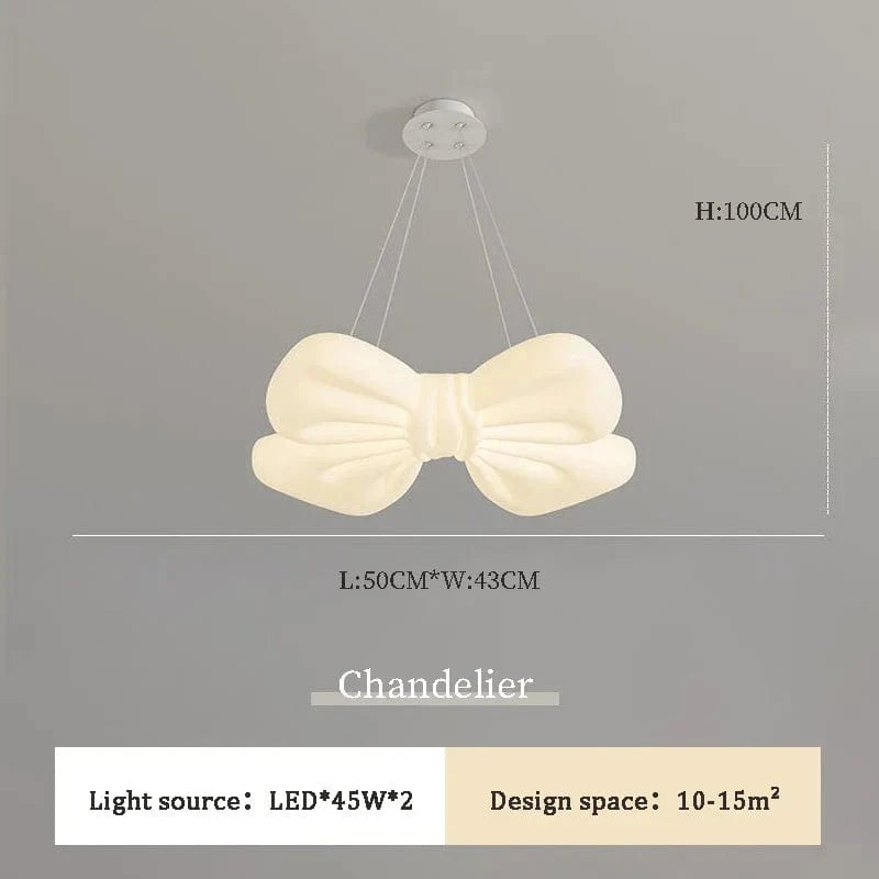 Plafonnier LED "Nœud Romantique" pour Petite Fille | Marco Lucetti Lustre / 3 températures de couleur