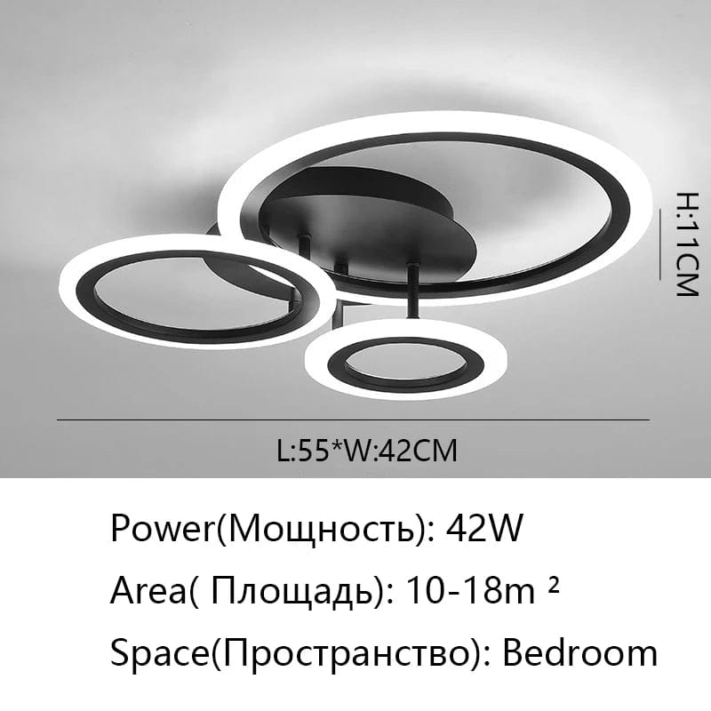 Plafonnier LED noir - Éclairage de plafond moderne | Marco Lucetti