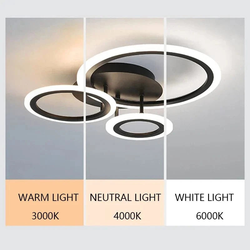 Plafonnier LED noir - Éclairage de plafond moderne | Marco Lucetti