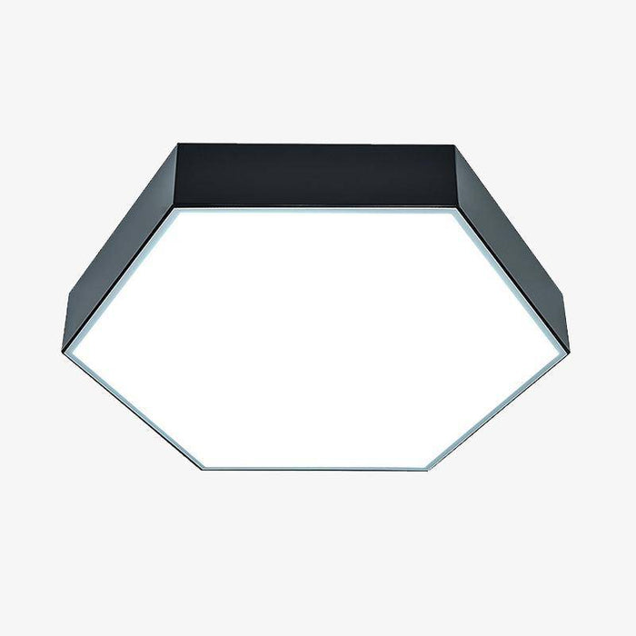 Plafonnier LED Noir en Forme d'Hexagone | Marco Lucetti