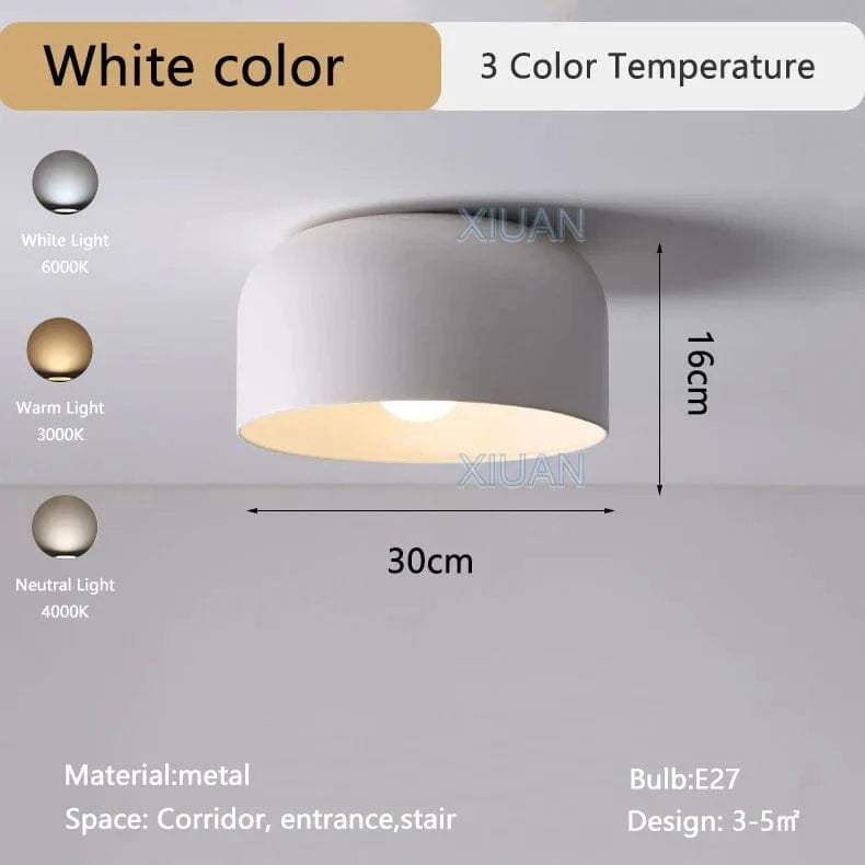 Plafonnier LED noir et blanc moderne  pour balcon, allée, hôtel et couloir | Marco Lucetti Couleur blanche / 3 Température de couleur