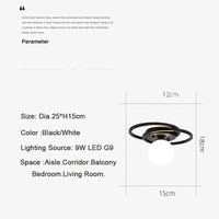 Plafonnier LED Noir et Or Boule en Verre | Marco Lucetti