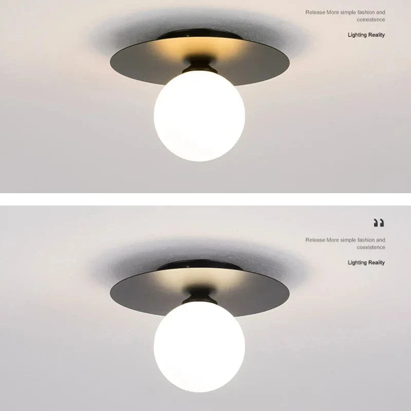 Plafonnier LED Noir et Or Boule en Verre | Marco Lucetti