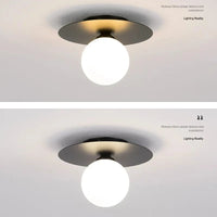 Plafonnier LED Noir et Or Boule en Verre | Marco Lucetti