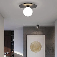 Plafonnier LED Noir et Or Boule en Verre | Marco Lucetti