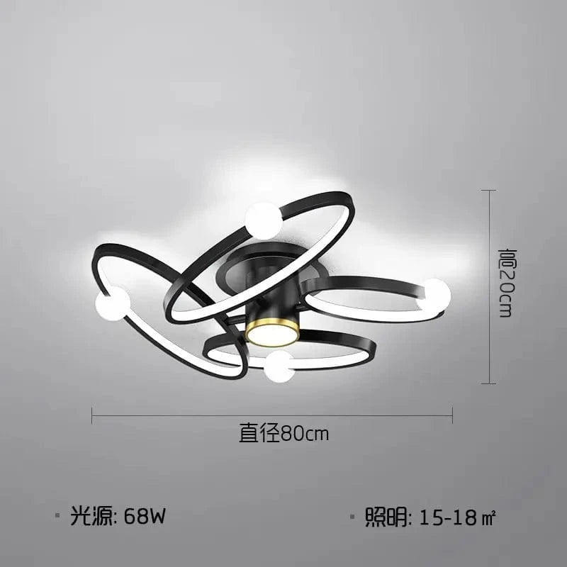 Plafonnier LED Noir Maison Glow | Marco Lucetti 4 têtes / Lumière blanche