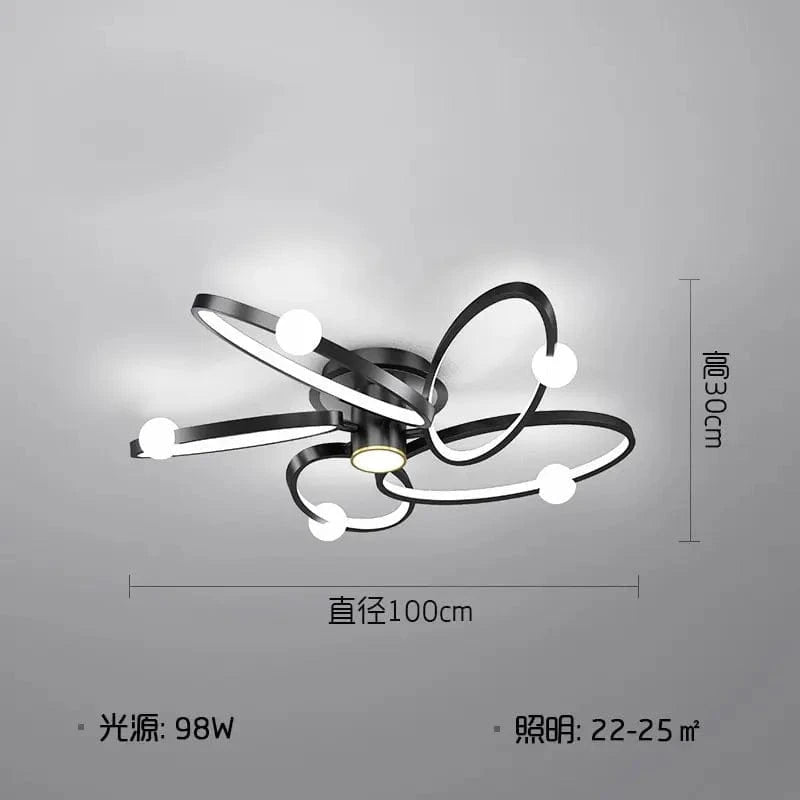 Plafonnier LED Noir Maison Glow | Marco Lucetti 5 têtes / Lumière blanche