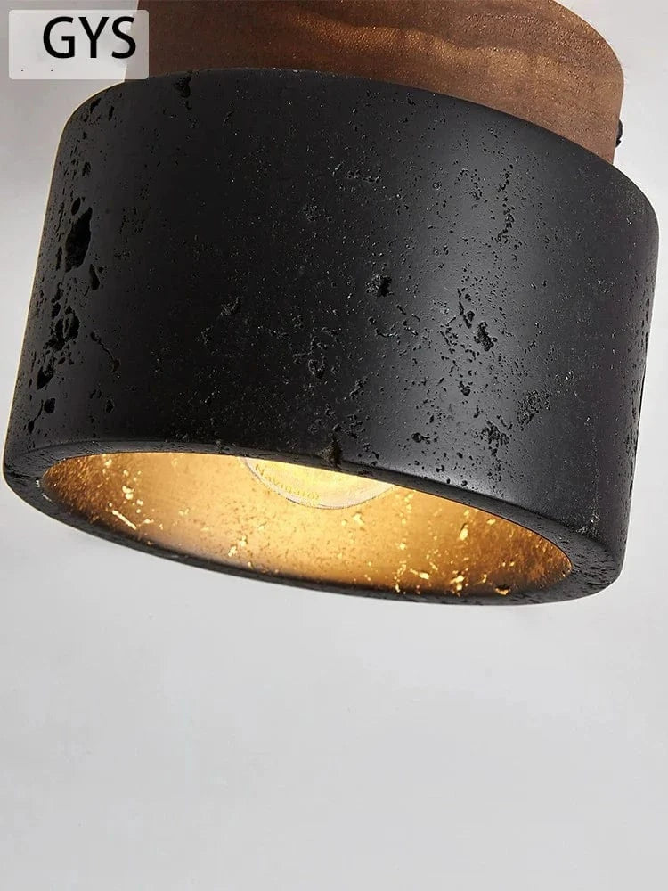 Plafonnier LED Noir Pierre - LuxLum | Marco Lucetti