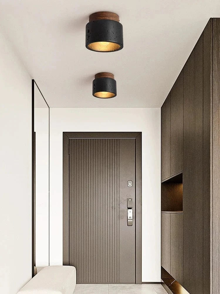 Plafonnier LED Noir Pierre - LuxLum | Marco Lucetti