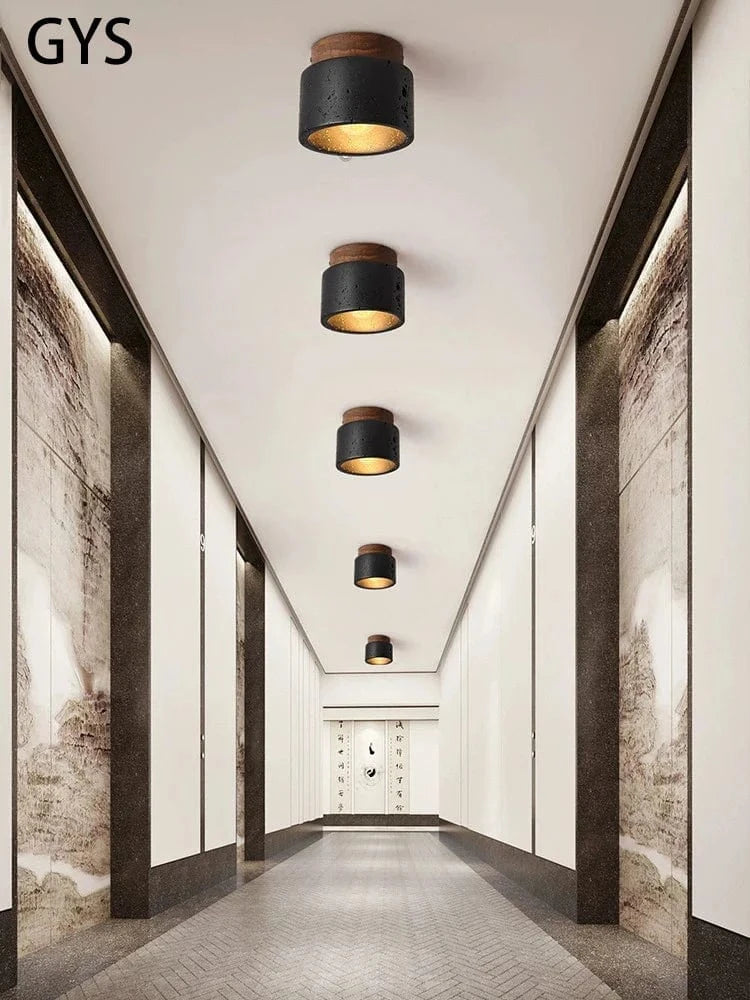 Plafonnier LED Noir Pierre - LuxLum | Marco Lucetti