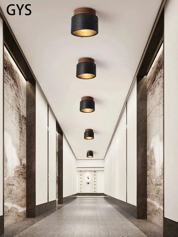 Plafonnier LED Noir Pierre - LuxLum | Marco Lucetti