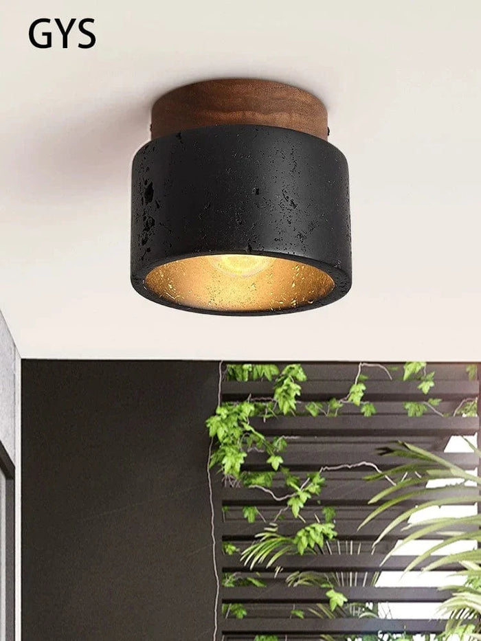 Plafonnier LED Noir Pierre - LuxLum | Marco Lucetti