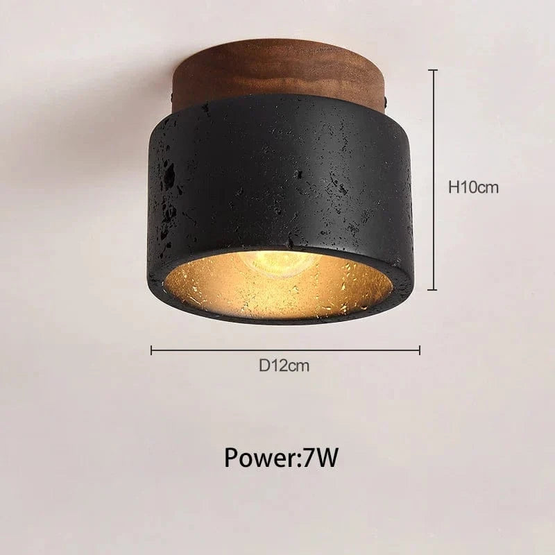 Plafonnier LED Noir Pierre - LuxLum | Marco Lucetti Noir / 3000K