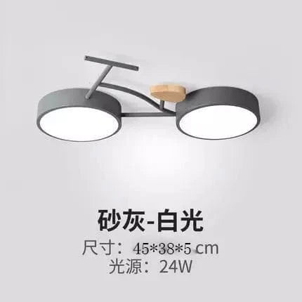 Plafonnier LED Nordic 3 couleurs température vélo - Lampe enfant pour chambre de bébé en vert, blanc et gris | Marco Lucetti Gris / 3 températures de couleur