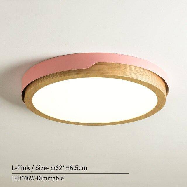 Plafonnier LED Nordic en bois et métal - Choix de coloris | Marco Lucetti Rose - L - Dimmable