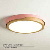 Plafonnier LED Nordic en bois et métal - Choix de coloris | Marco Lucetti Rose - L - Dimmable