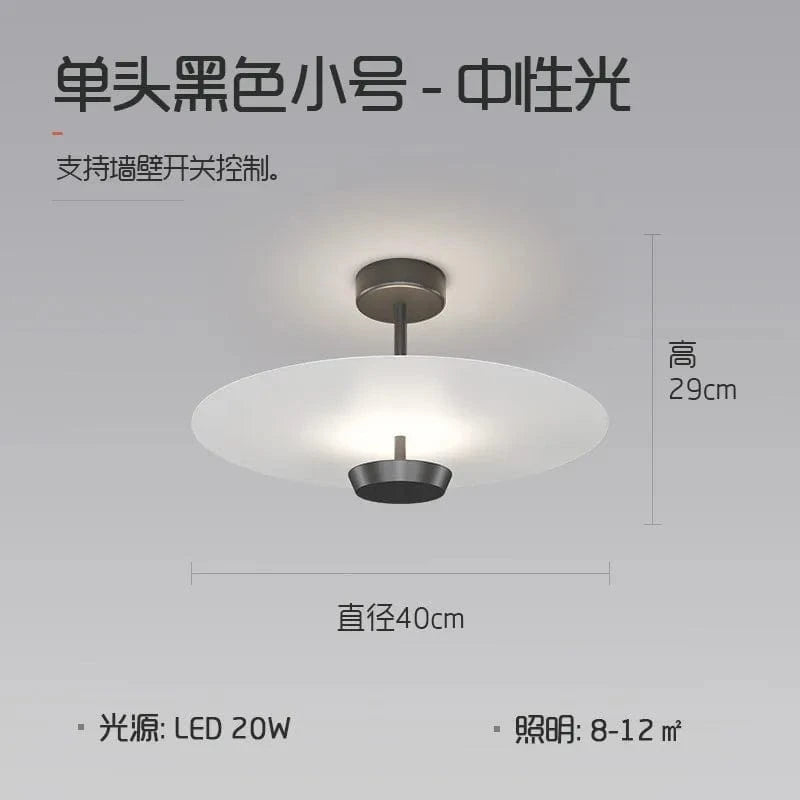 Plafonnier LED Nordic Glow doré minimaliste | Marco Lucetti 1tête-D40cm-Noir / Gradation RC