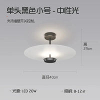 Plafonnier LED Nordic Glow doré minimaliste | Marco Lucetti 1tête-D40cm-Noir / Gradation RC