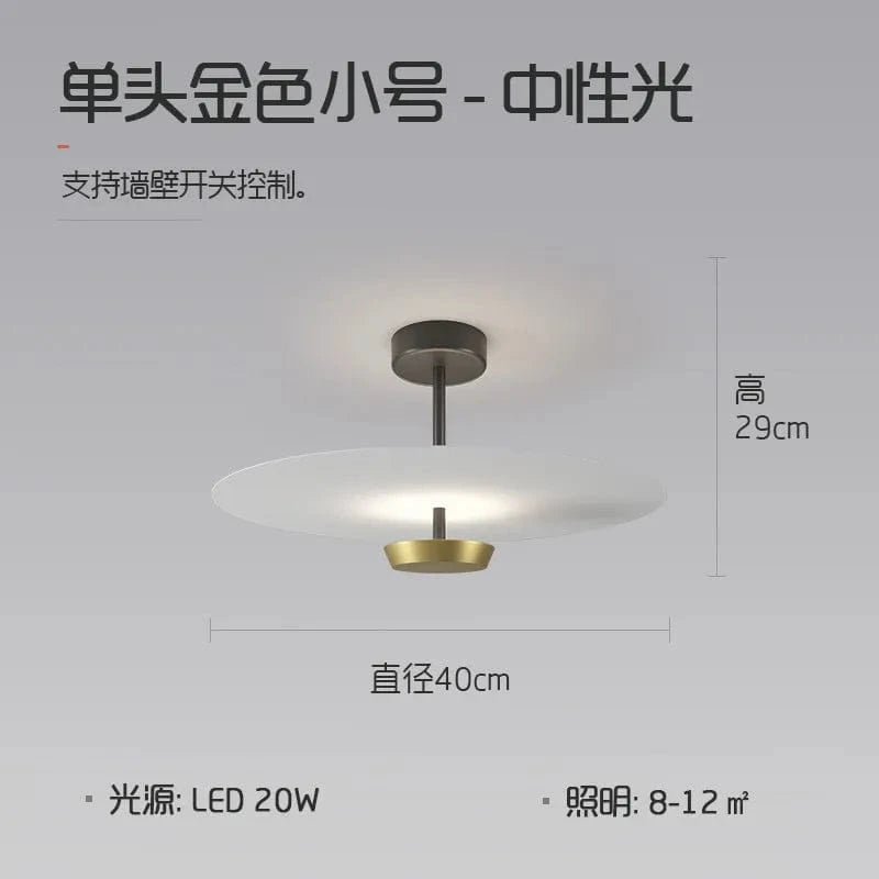 Plafonnier LED Nordic Glow doré minimaliste | Marco Lucetti 1tête-D40cm-Or / Gradation RC