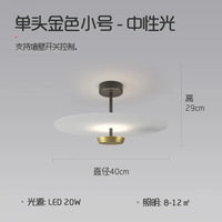 Plafonnier LED Nordic Glow doré minimaliste | Marco Lucetti 1tête-D40cm-Or / Gradation RC