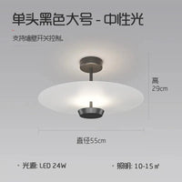 Plafonnier LED Nordic Glow doré minimaliste | Marco Lucetti 1tête-D55cm-Noir / Gradation RC