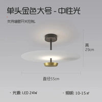 Plafonnier LED Nordic Glow doré minimaliste | Marco Lucetti 1tête-D55cm-Or / Gradation RC