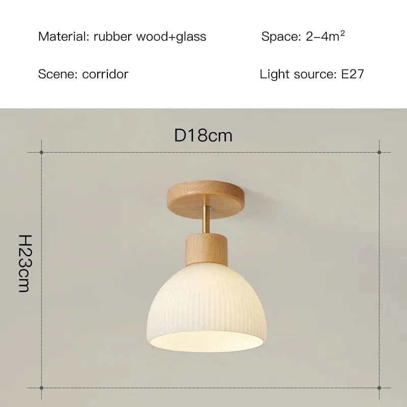 Plafonnier LED Nordico en Bois et Verre | Marco Lucetti Couleur du bois / Lumière chaude-3000K