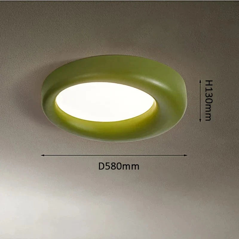 Plafonnier LED Nordik Crème | Marco Lucetti Vert avocat / Diamètre580x130mm / CN | Froid chaud naturel | LED 72W