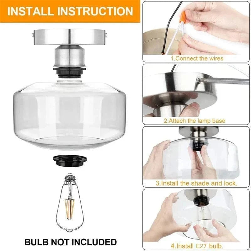 Plafonnier LED Nordik en Verre Moderne pour Décoration Intérieure | Marco Lucetti