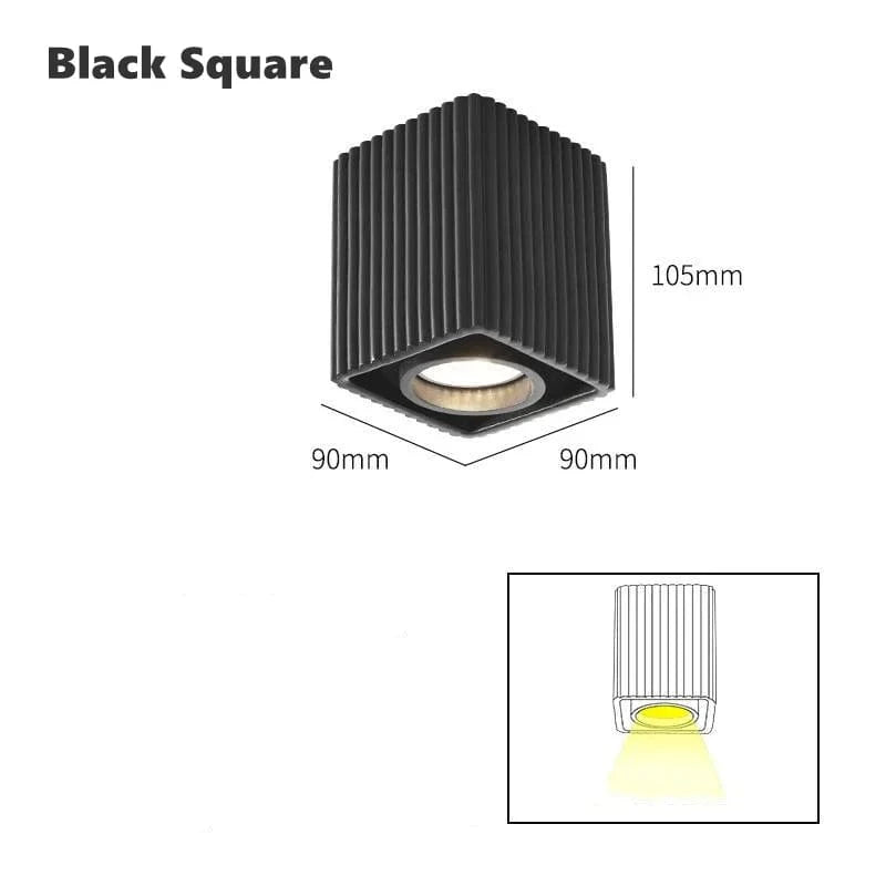 Plafonnier LED NordikDesign | Marco Lucetti Carré Noir / GU10 sans ampoule