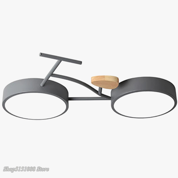 Plafonnier LED Nordic 3 couleurs température vélo - Lampe enfant pour chambre de bébé en vert, blanc et gris