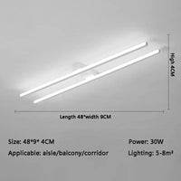 Plafonnier LED Nordique à Barre Longue | Marco Lucetti Blanc / Lumière chaude