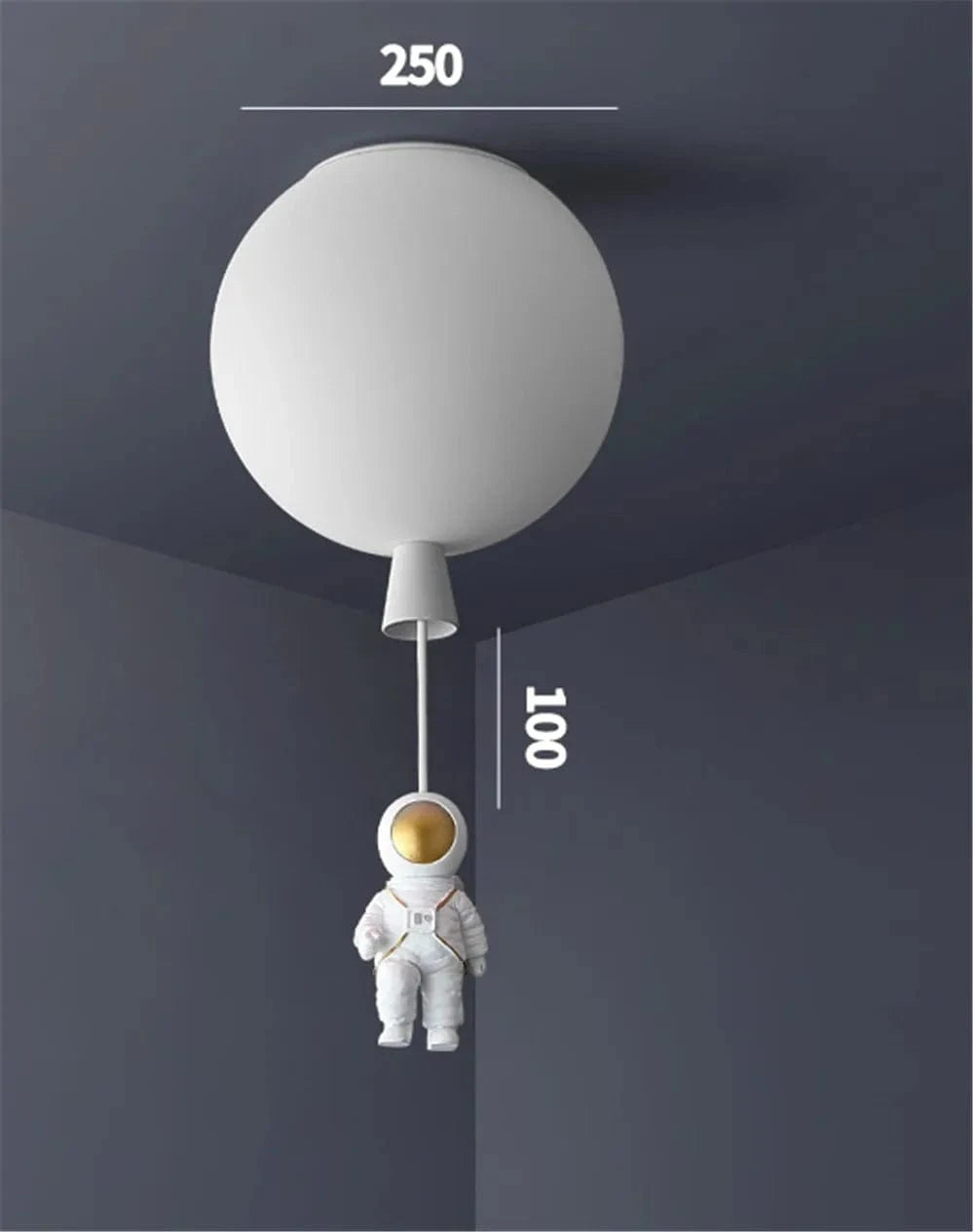 Plafonnier LED nordique « Astronaute et Ballons » pour Enfants | Marco Lucetti Blanc m