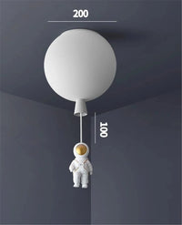 Plafonnier LED nordique « Astronaute et Ballons » pour Enfants | Marco Lucetti Blanc s