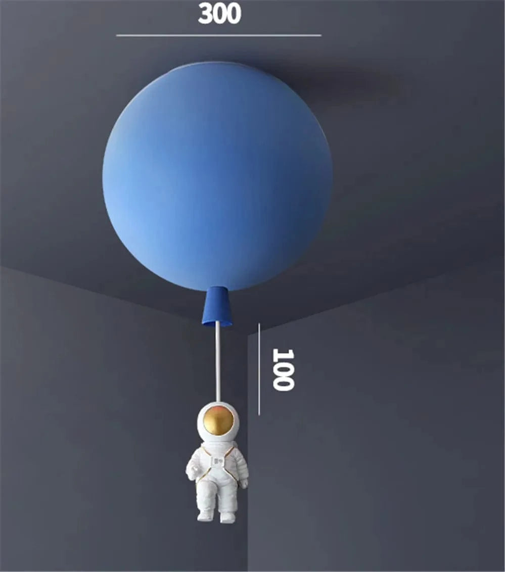 Plafonnier LED nordique « Astronaute et Ballons » pour Enfants | Marco Lucetti Bleu l