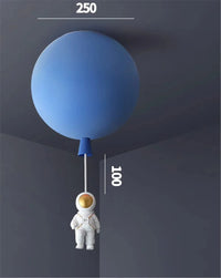 Plafonnier LED nordique « Astronaute et Ballons » pour Enfants | Marco Lucetti Bleu m