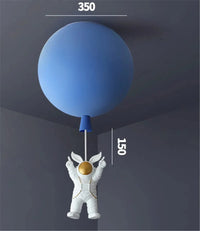 Plafonnier LED nordique « Astronaute et Ballons » pour Enfants | Marco Lucetti Bleu xl