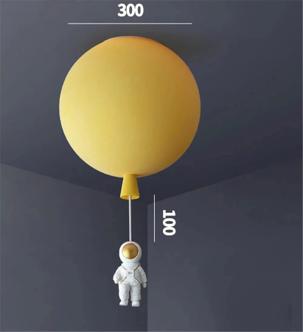 Plafonnier LED nordique « Astronaute et Ballons » pour Enfants | Marco Lucetti Jaune l