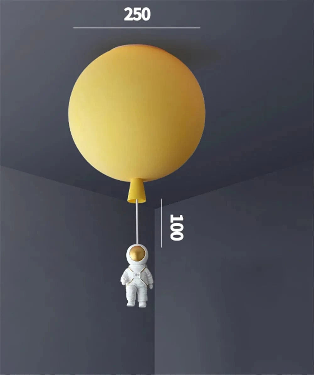 Plafonnier LED nordique « Astronaute et Ballons » pour Enfants | Marco Lucetti Jaune m